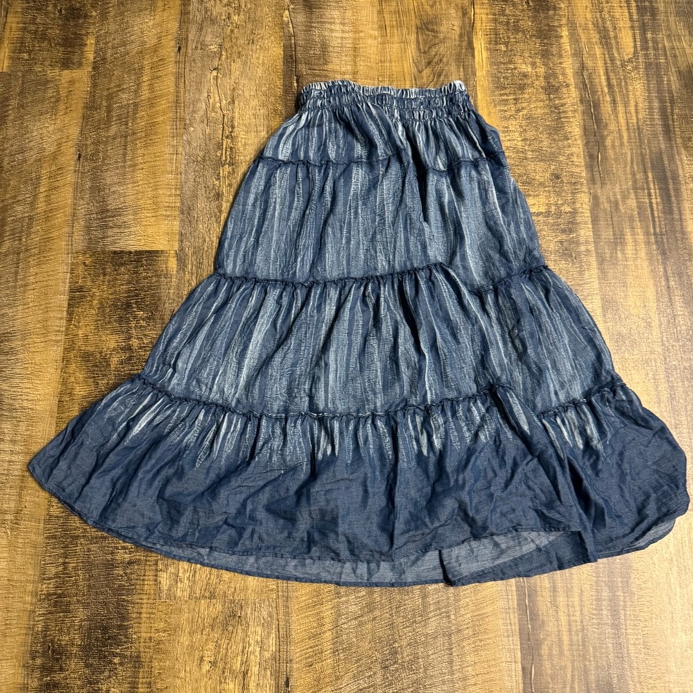 Jean Color Long Maxi Skirt
